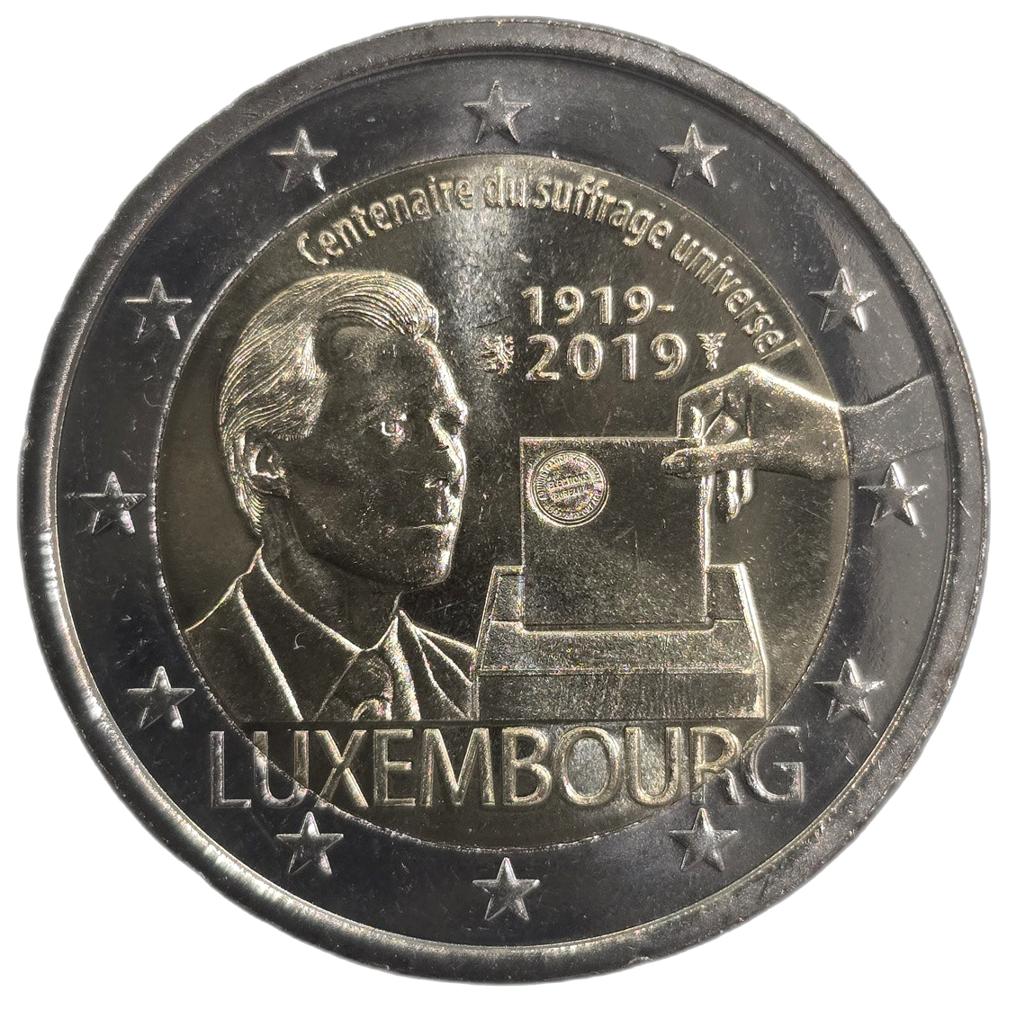 2 euros conmemorativa Cien años del sufragio universal en Luxemburgo